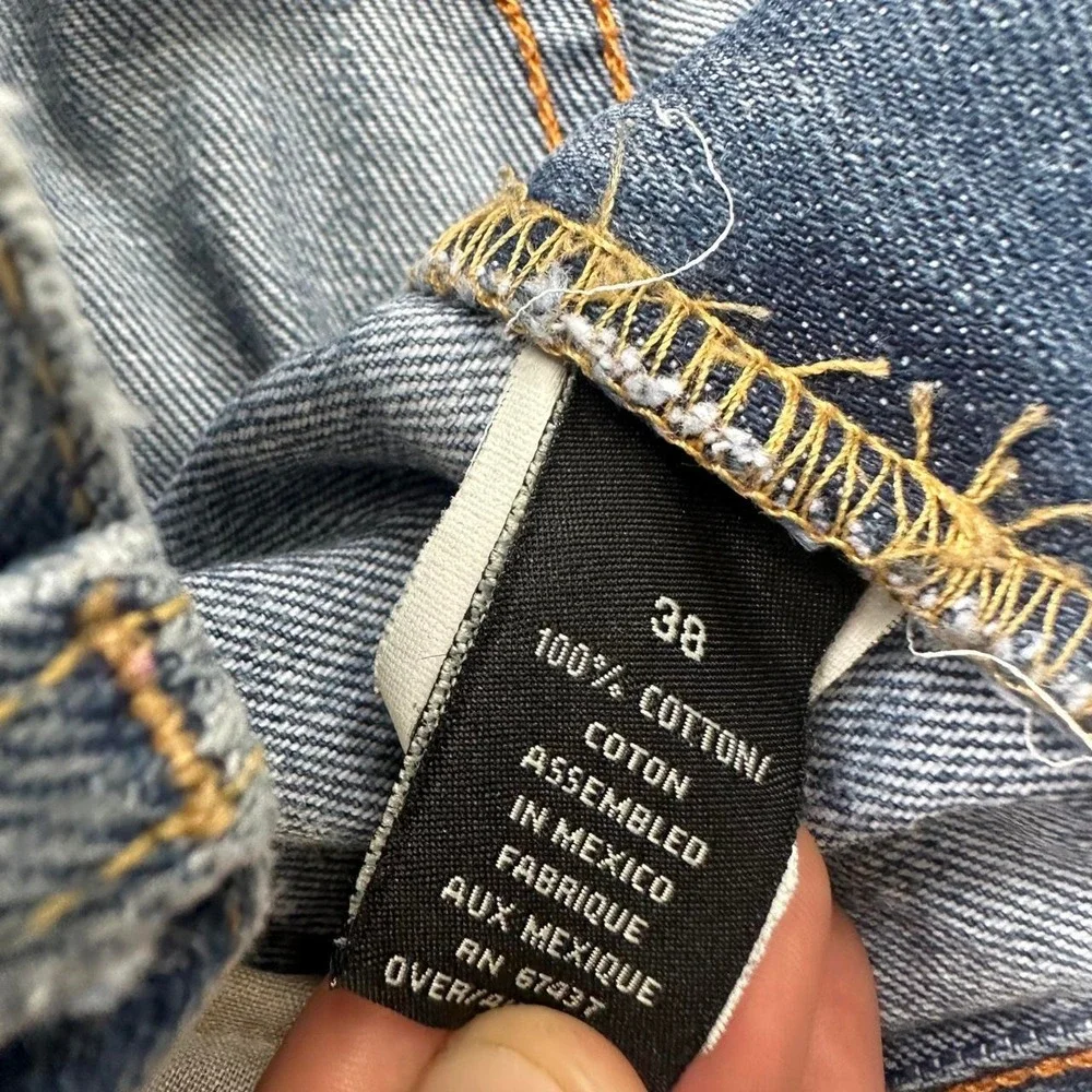 Ralph Lauren Faded Light Blue Relaxed Straight Leg Jeans Size 38x34